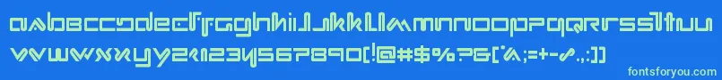 Xephyrcond Font – Green Fonts on Blue Background