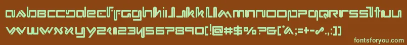 Xephyrcond Font – Green Fonts on Brown Background