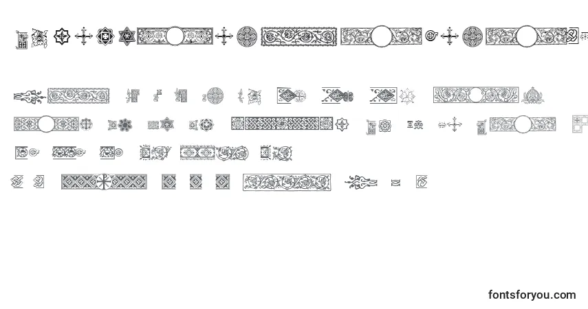 Schriftart Pfornmtreasures2Regular – Alphabet, Zahlen, spezielle Symbole