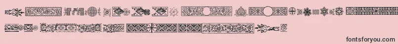Fonte Pfornmtreasures2Regular – fontes pretas em um fundo rosa