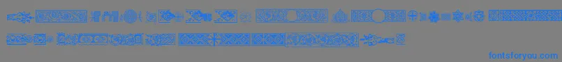 フォントPfornmtreasures2Regular – 灰色の背景に青い文字