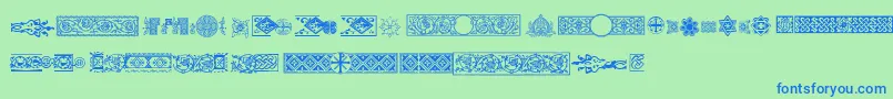 Police Pfornmtreasures2Regular – polices bleues sur fond vert