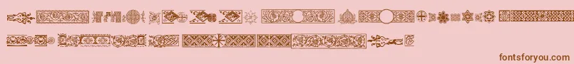 Pfornmtreasures2Regular-Schriftart – Braune Schriften auf rosa Hintergrund