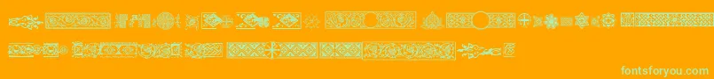Police Pfornmtreasures2Regular – polices vertes sur fond orange