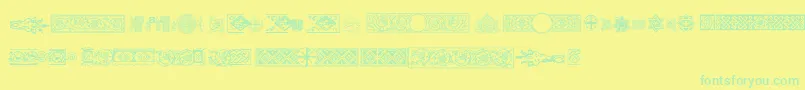 Police Pfornmtreasures2Regular – polices vertes sur fond jaune