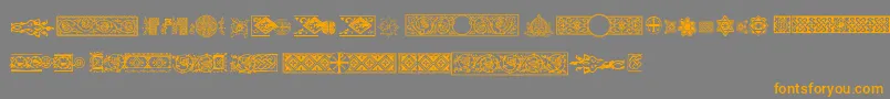 Pfornmtreasures2Regular-Schriftart – Orangefarbene Schriften auf grauem Hintergrund