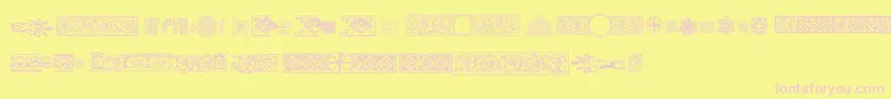 Шрифт Pfornmtreasures2Regular – розовые шрифты на жёлтом фоне