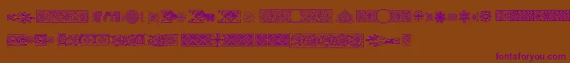 Pfornmtreasures2Regular-Schriftart – Violette Schriften auf braunem Hintergrund