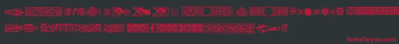Pfornmtreasures2Regular Font – Red Fonts on Black Background