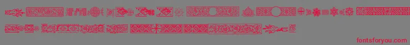 Pfornmtreasures2Regular Font – Red Fonts on Gray Background