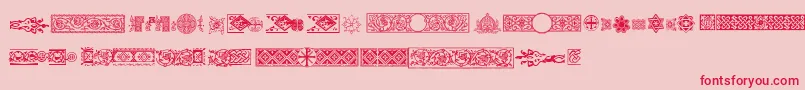 フォントPfornmtreasures2Regular – ピンクの背景に赤い文字