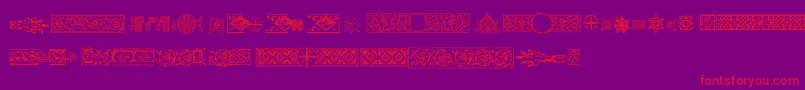 Pfornmtreasures2Regular-Schriftart – Rote Schriften auf violettem Hintergrund