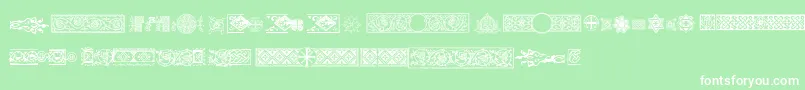 Шрифт Pfornmtreasures2Regular – белые шрифты на зелёном фоне
