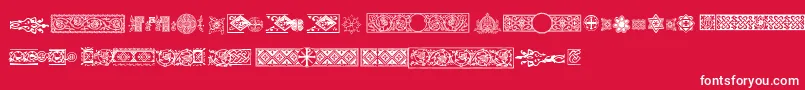 Fonte Pfornmtreasures2Regular – fontes brancas em um fundo vermelho