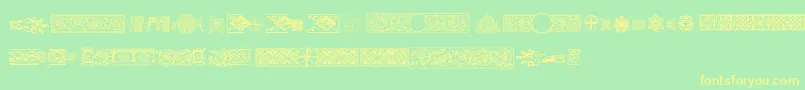Pfornmtreasures2Regular Font – Yellow Fonts on Green Background