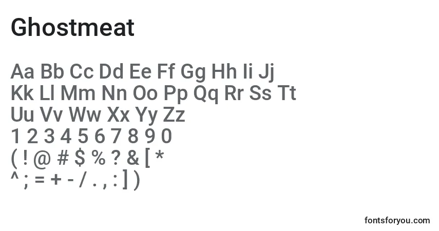Czcionka Ghostmeat – alfabet, cyfry, specjalne znaki