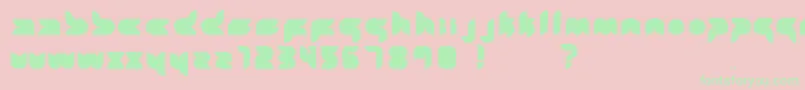 フォントZon – ピンクの背景に緑の文字