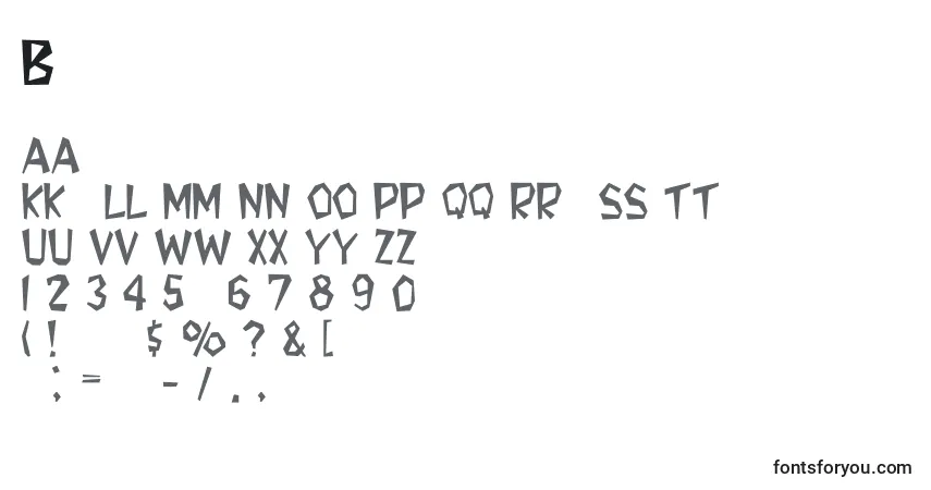 Schriftart BedrockLight – Alphabet, Zahlen, spezielle Symbole