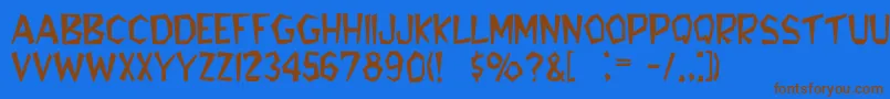 BedrockLight Font – Brown Fonts on Blue Background