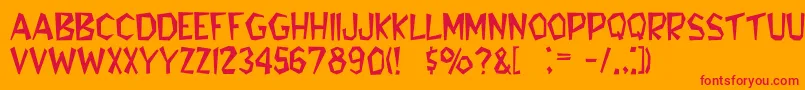 BedrockLight-fontti – punaiset fontit oranssilla taustalla