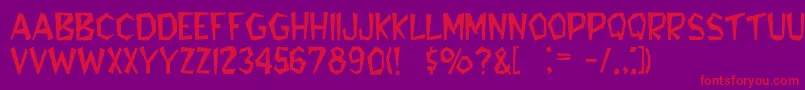 BedrockLight-Schriftart – Rote Schriften auf violettem Hintergrund
