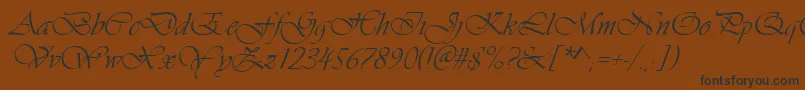 フォントFt38 – 黒い文字が茶色の背景にあります