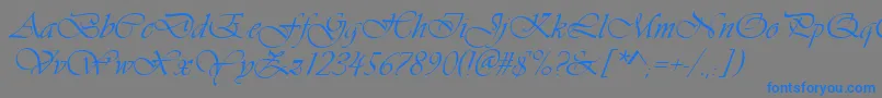 フォントFt38 – 灰色の背景に青い文字