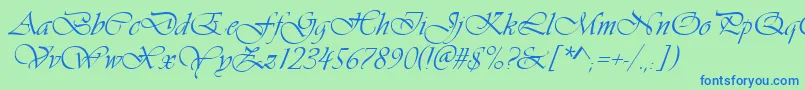 フォントFt38 – 青い文字は緑の背景です。