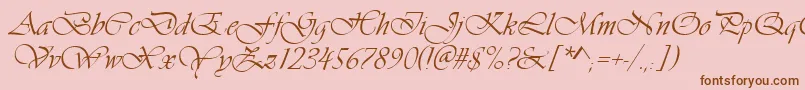 Ft38-Schriftart – Braune Schriften auf rosa Hintergrund