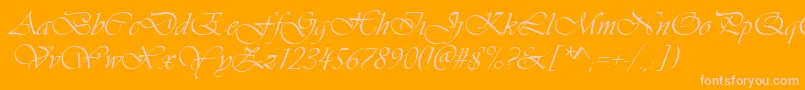 Ft38-fontti – vaaleanpunaiset fontit oranssilla taustalla