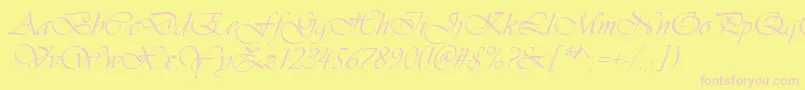 Ft38-Schriftart – Rosa Schriften auf gelbem Hintergrund