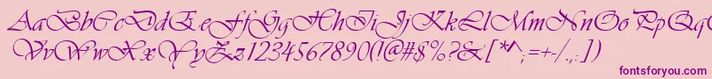 Ft38-Schriftart – Violette Schriften auf rosa Hintergrund