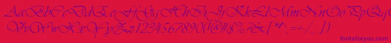 Ft38 Font – Purple Fonts on Red Background