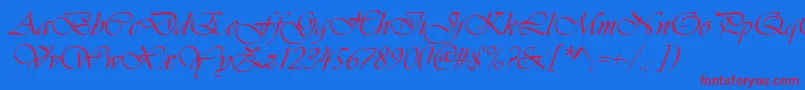 フォントFt38 – 赤い文字の青い背景