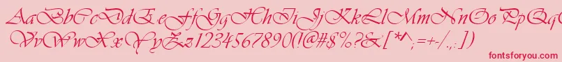 Ft38-Schriftart – Rote Schriften auf rosa Hintergrund