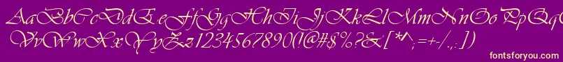 Ft38-Schriftart – Gelbe Schriften auf violettem Hintergrund