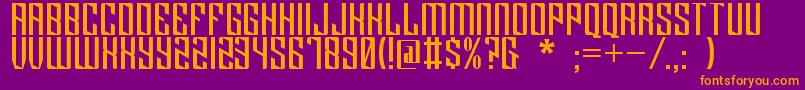 Klytus Font – Orange Fonts on Purple Background