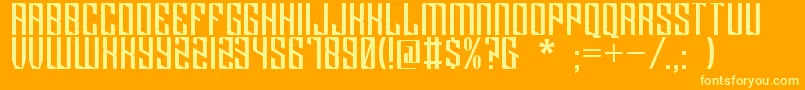 Klytus Font – Yellow Fonts on Orange Background