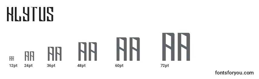Klytus Font Sizes