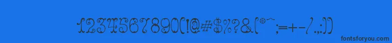 Figured-Schriftart – Schwarze Schriften auf blauem Hintergrund