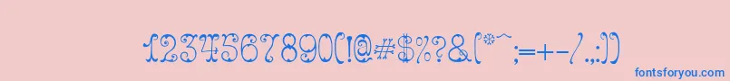 Figured-Schriftart – Blaue Schriften auf rosa Hintergrund