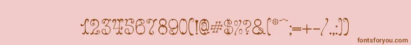 Figured Font – Brown Fonts on Pink Background