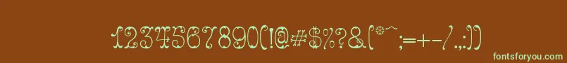 Figured Font – Green Fonts on Brown Background