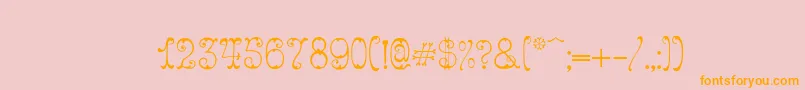 Figured-Schriftart – Orangefarbene Schriften auf rosa Hintergrund