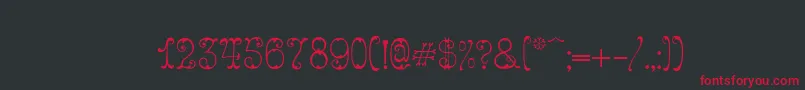 Figured Font – Red Fonts on Black Background