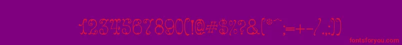 Figured-Schriftart – Rote Schriften auf violettem Hintergrund