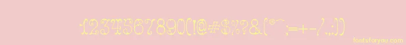 Figured-Schriftart – Gelbe Schriften auf rosa Hintergrund