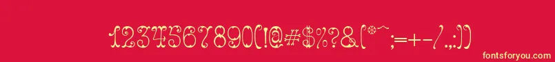 Figured Font – Yellow Fonts on Red Background