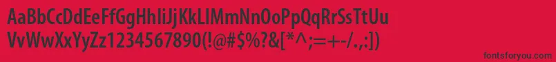MyriadproSemiboldcond Font – Black Fonts on Red Background