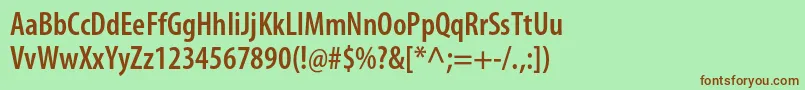 Шрифт MyriadproSemiboldcond – коричневые шрифты на зелёном фоне